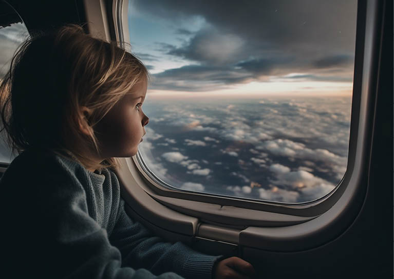 Looking through window, journey to freedom generated by artificial intelligence